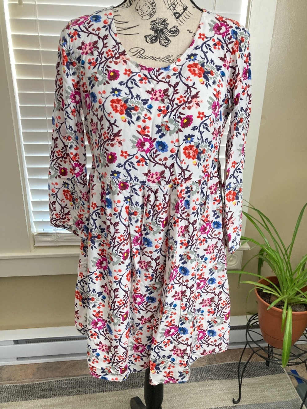 Women Floral Swing Dress XS Petite